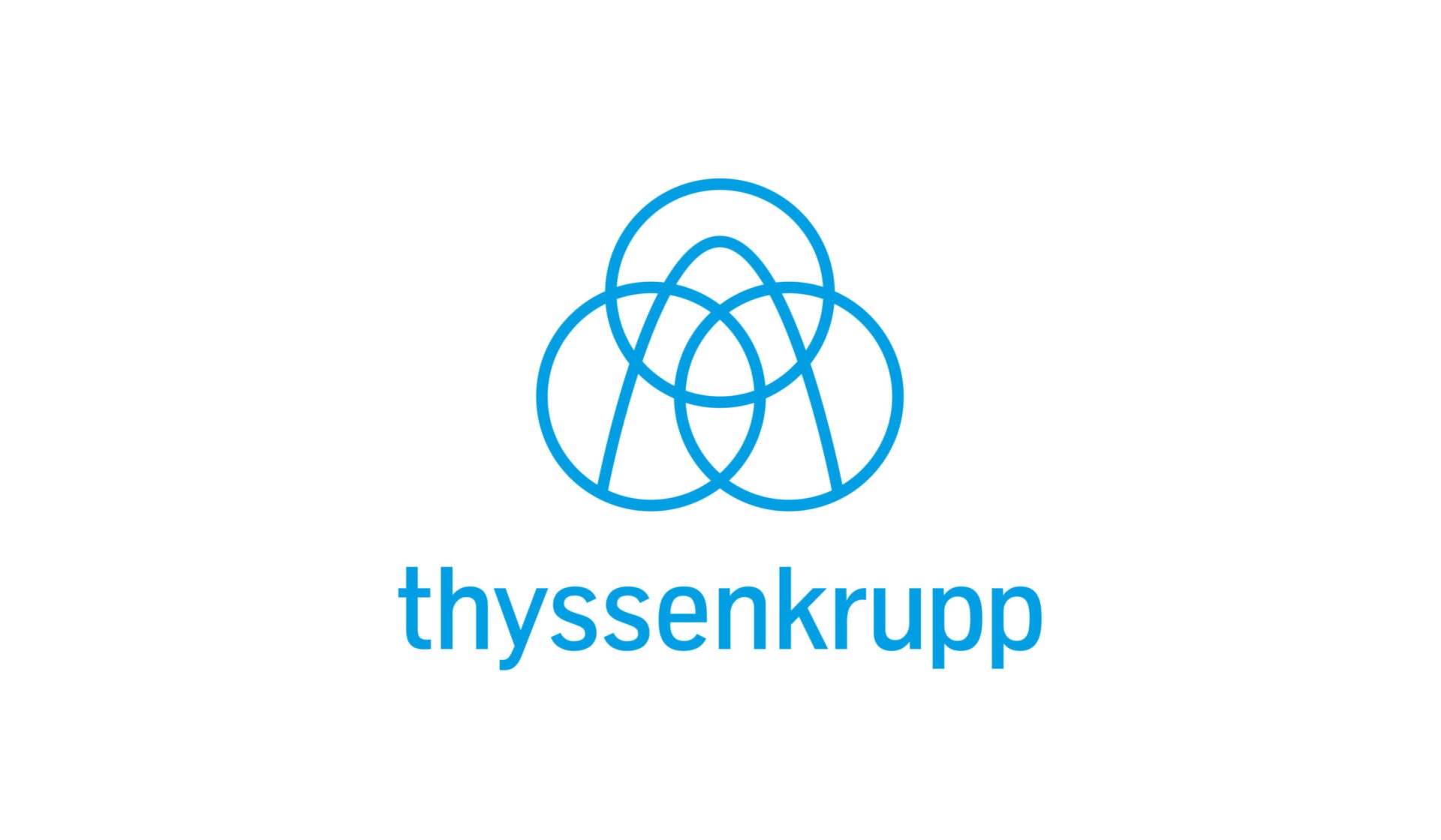 Thyssenkrupp logo with blue intertwined circles and lowercase text